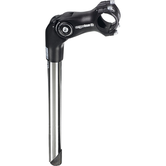Ergotec Octopus 2 Tube Vorbau aus Edelstahl und Aluminium, verstellbarer Winkel 0–60°, 25,4 mm Klemmung, City- und Trekkingrad geeignet.