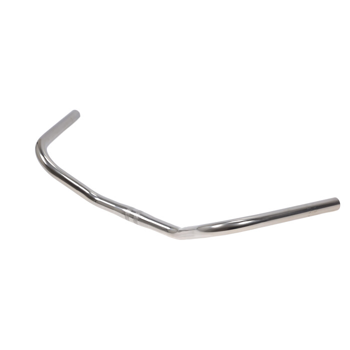 Ergotec Stuttgarter Fahrradlenker 590 mm aus poliertem Edelstahl – seitliche Ansicht für City- und Trekkingräder