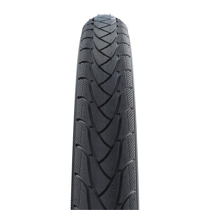 Alt-Text: Schwalbe Marathon Plus 26x2.00 (50-559) Fahrradreifen mit SmartGuard Pannenschutz, schwarze Lauffläche mit Reflexstreifen